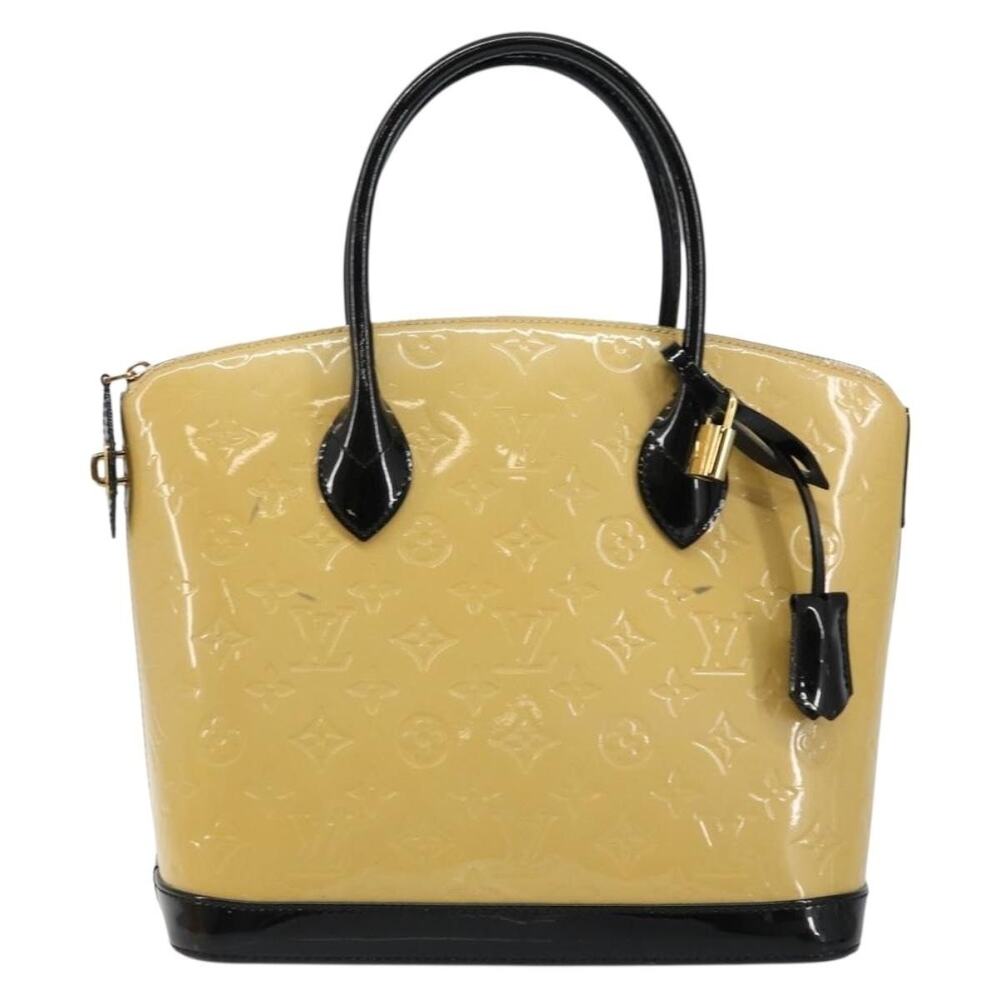 Louis Vuitton Monogram Vernis Lockit PM Tote Bag Beige